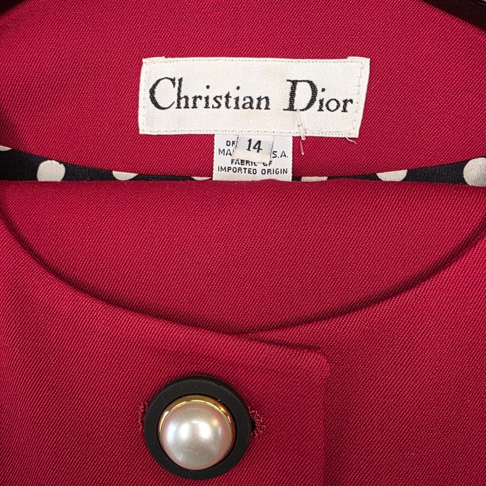 VINTAGE CHRISTIAN DIOR SUIT SIZE 12 - Picture 6 of 16